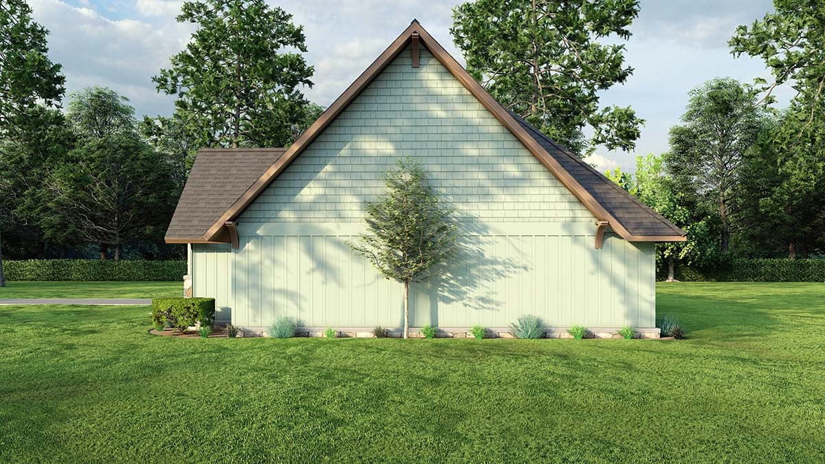Bungalow, Cabin, Country, Craftsman, One-Story Plan with 1212 Sq. Ft., 3 Bedrooms, 1 Bathrooms, 1 Car Garage Picture 2