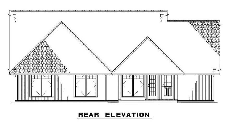 Bungalow, Cabin, Country, Craftsman, One-Story Plan with 1212 Sq. Ft., 3 Bedrooms, 1 Bathrooms, 1 Car Garage Picture 17
