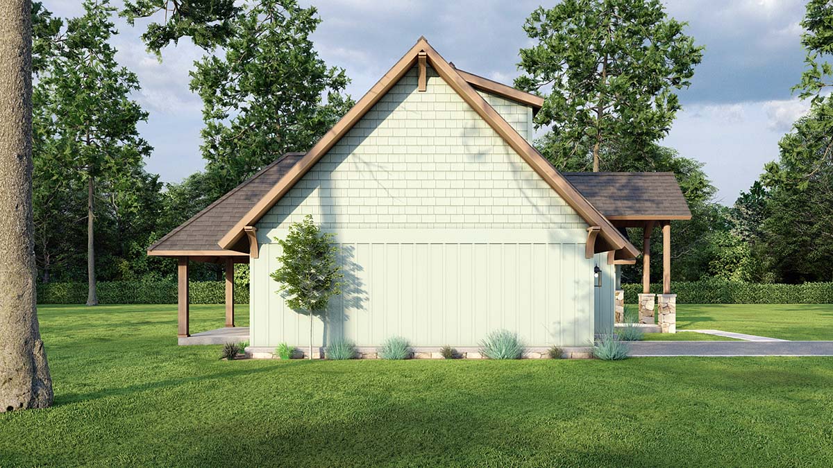 Bungalow, Cabin, Country, Craftsman, One-Story Plan with 1212 Sq. Ft., 3 Bedrooms, 1 Bathrooms, 1 Car Garage Picture 3