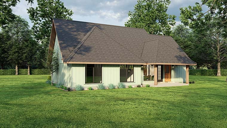 Bungalow, Cabin, Country, Craftsman, One-Story Plan with 1212 Sq. Ft., 3 Bedrooms, 1 Bathrooms, 1 Car Garage Picture 6