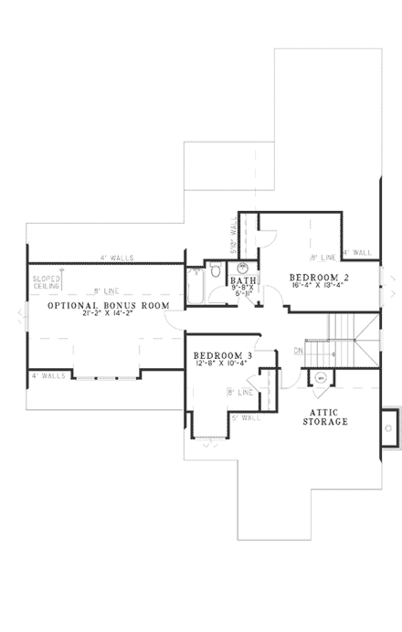 House Plan 62183 Second Level Plan