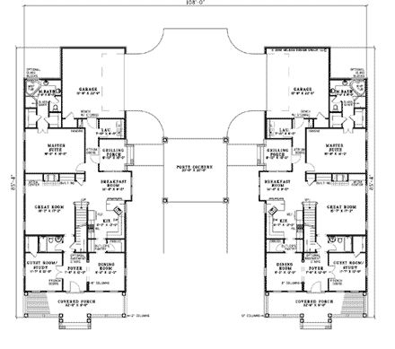 Multi-Family Plan 62187 First Level Plan