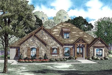 Craftsman European Elevation of Plan 62188