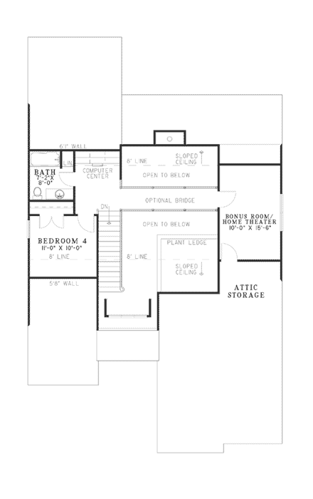 House Plan 62190 Second Level Plan