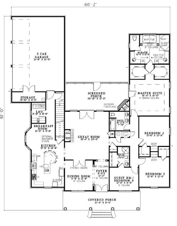 Colonial Southern Level One of Plan 62195