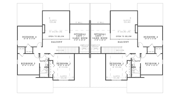 Bungalow Traditional Level Two of Plan 62198