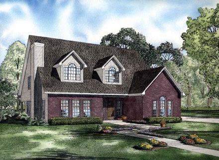 Cape Cod Traditional Elevation of Plan 62203