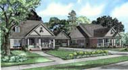 Colonial Traditional Elevation of Plan 62204