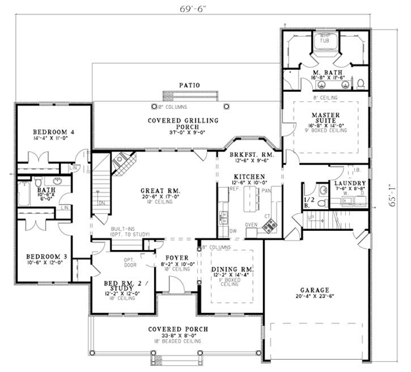 Country Traditional Level One of Plan 62206