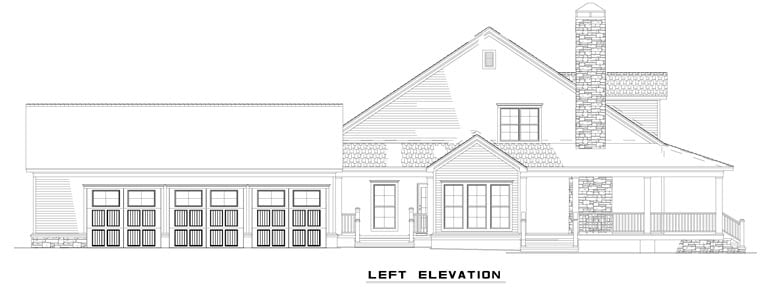 Country, Farmhouse Plan with 2180 Sq. Ft., 4 Bedrooms, 3 Bathrooms, 3 Car Garage Picture 2