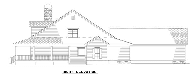 Country, Farmhouse Plan with 2180 Sq. Ft., 4 Bedrooms, 3 Bathrooms, 3 Car Garage Picture 3