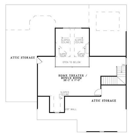 House Plan 62208 Second Level Plan