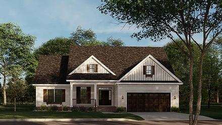 Country Ranch Traditional Elevation of Plan 62208