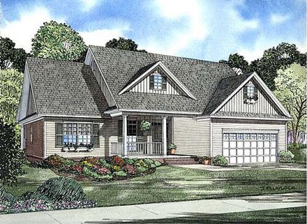 Country Ranch Traditional Elevation of Plan 62210