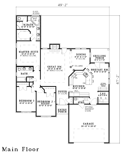 House Plan 62212 First Level Plan