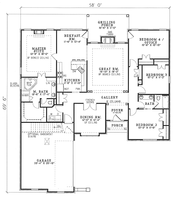 One-Story Level One of Plan 62213