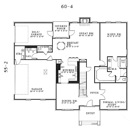 House Plan 62223 First Level Plan