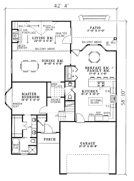 House Plan 62226 First Level Plan