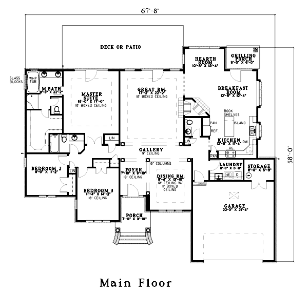 One-Story Level One of Plan 62228