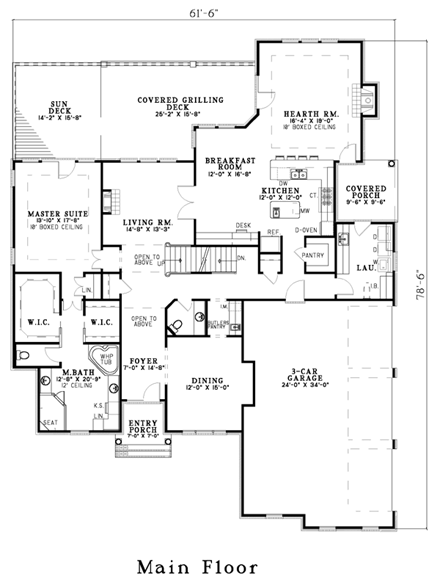 House Plan 62232 First Level Plan