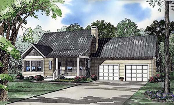 Plan 62245 | House with 2 Bed, 2 Bath, 2 Car