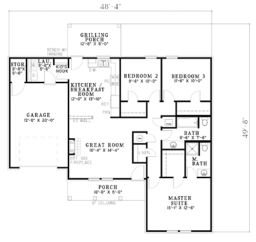 One-Story Level One of Plan 62251