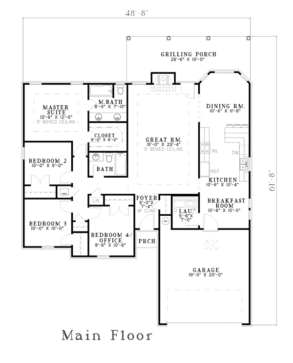 One-Story Level One of Plan 62252