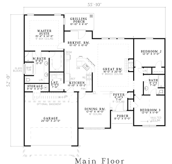One-Story Level One of Plan 62253