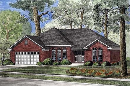 One-Story Elevation of Plan 62253