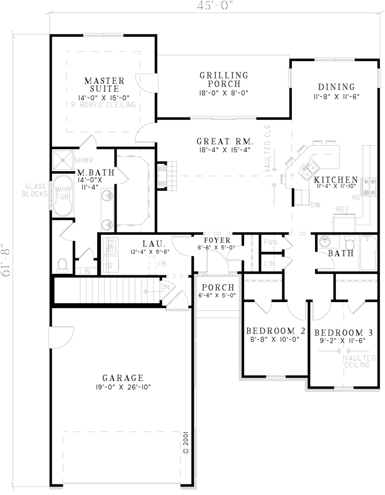 One-Story Alternate Level One of Plan 62263