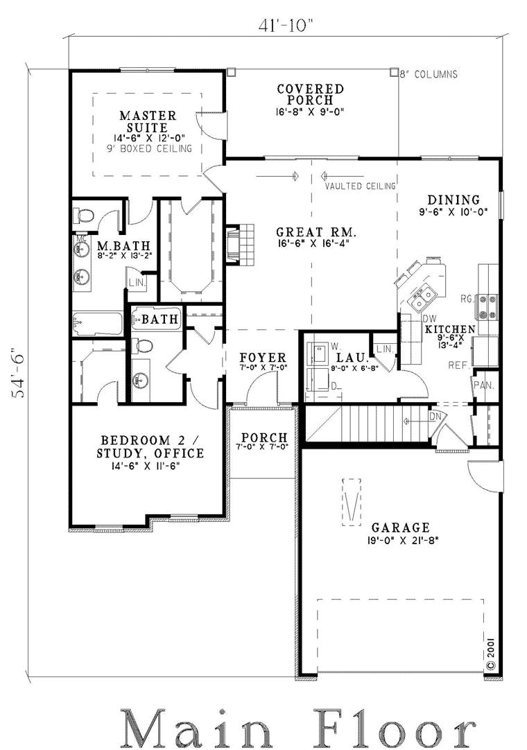 One-Story Alternate Level One of Plan 62264