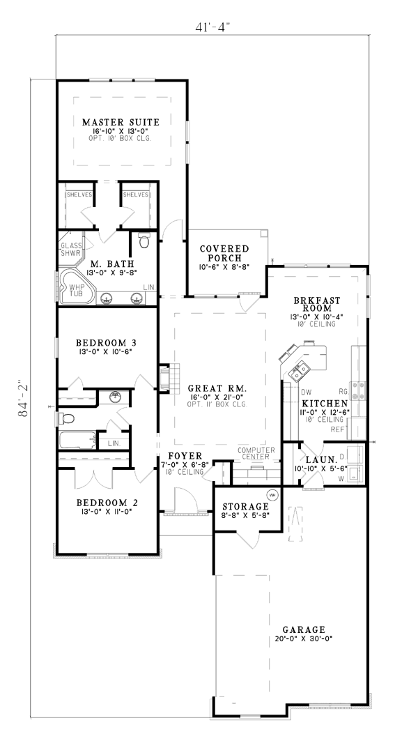 One-Story Level One of Plan 62266