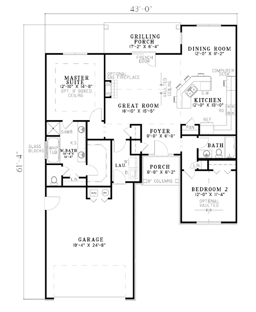 One-Story Level One of Plan 62270