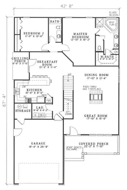 House Plan 62272 First Level Plan