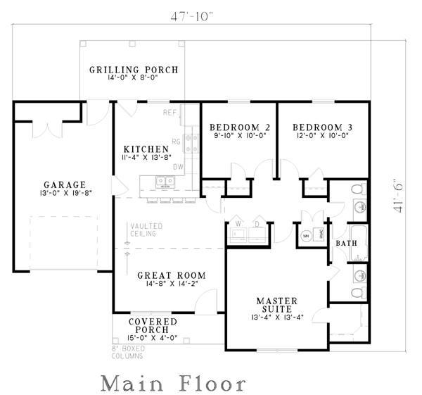 Ranch Traditional Level One of Plan 62276