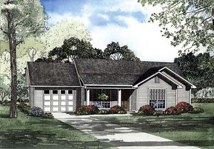 Ranch Traditional Elevation of Plan 62276