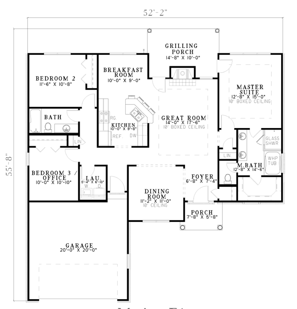 One-Story Level One of Plan 62277