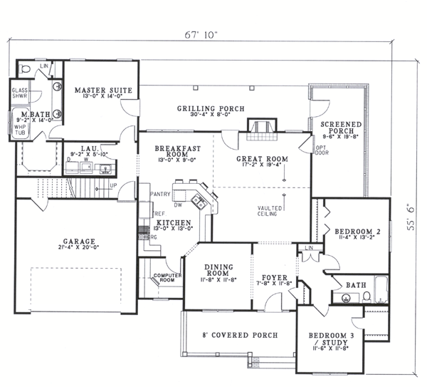 One-Story Level One of Plan 62278