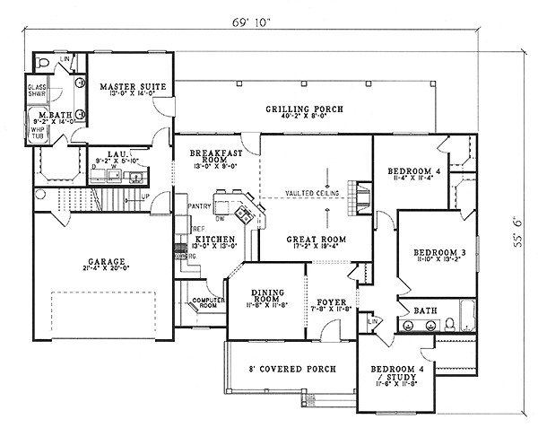 One-Story Level One of Plan 62281