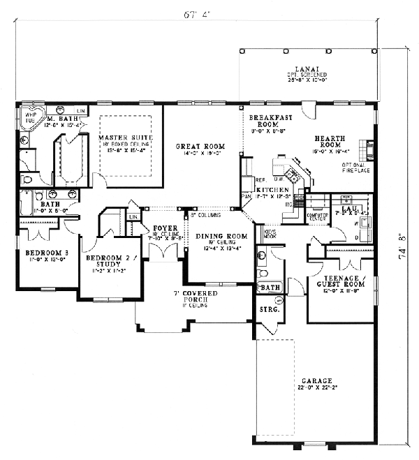 One-Story Level One of Plan 62283