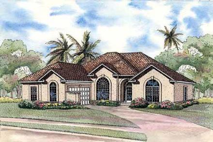 One-Story Elevation of Plan 62285