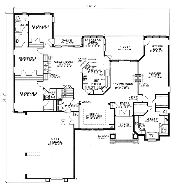 One-Story Level One of Plan 62290
