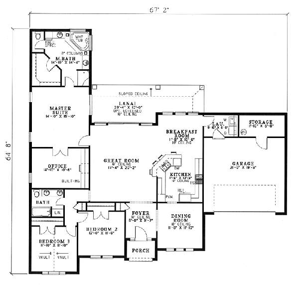 European Ranch Southwest Level One of Plan 62292