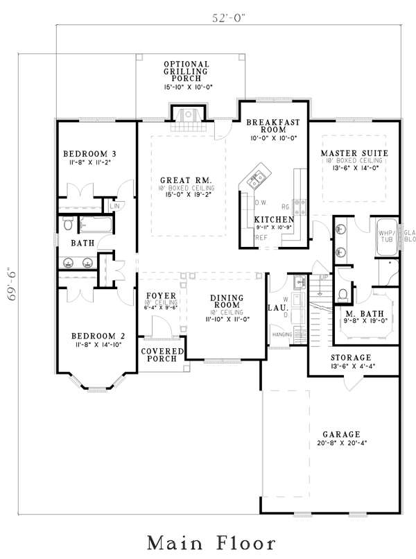 One-Story Level One of Plan 62295