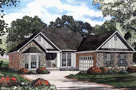 One-Story Elevation of Plan 62295