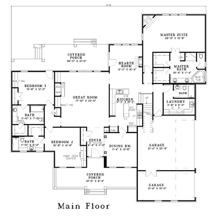 House Plan 62297 First Level Plan