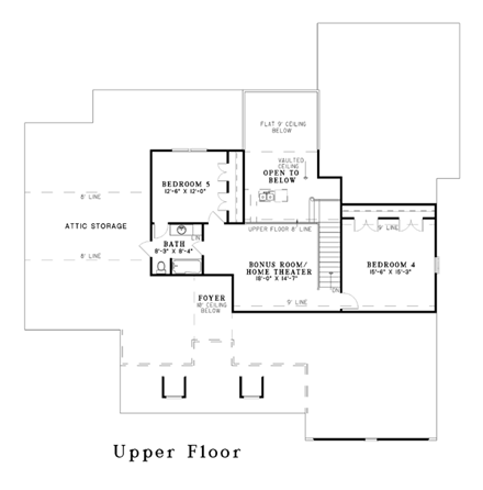 House Plan 62297 Second Level Plan