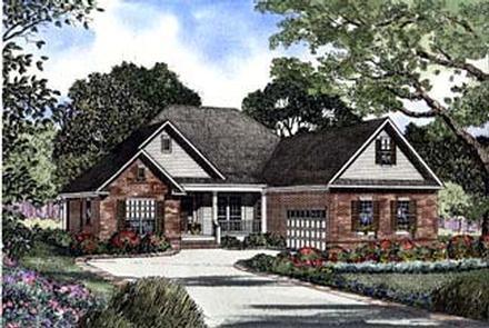 One-Story Elevation of Plan 62298