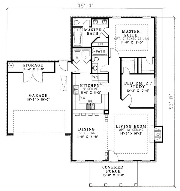 One-Story Level One of Plan 62303