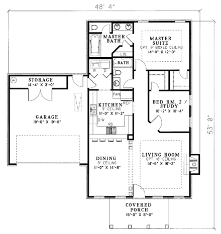 House Plan 62303 First Level Plan